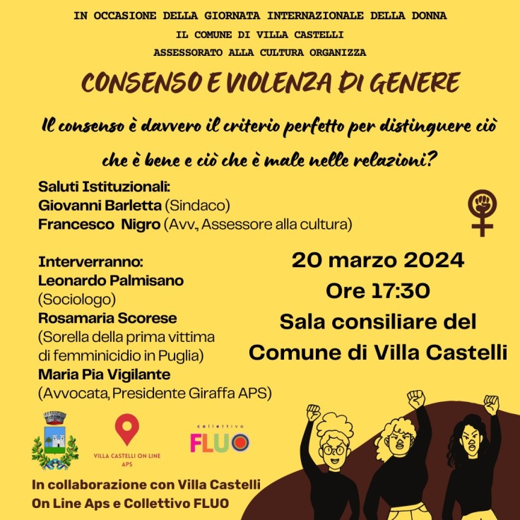 Violenza di genere – Un convegno sul “Consenso” a Villa Castelli